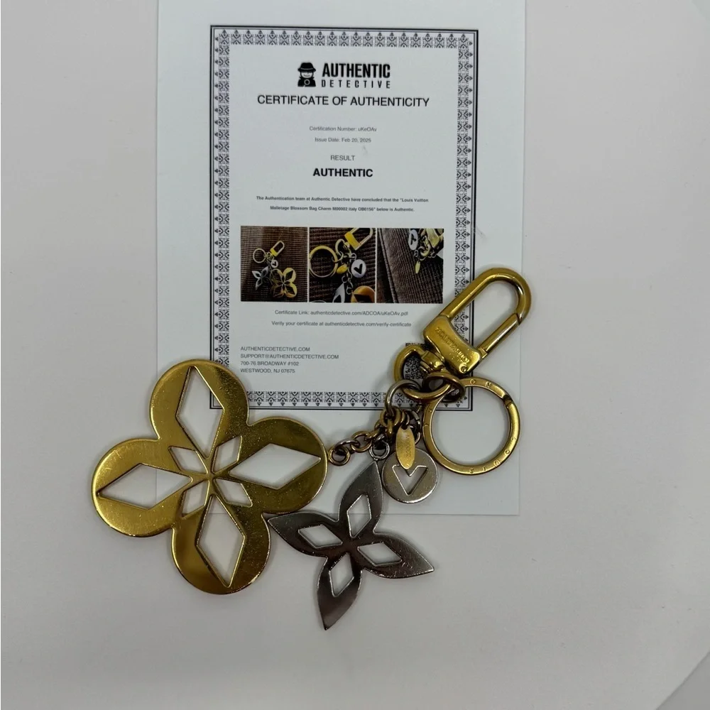 Louis Vuitton Two-Tone LV Malletage Blossom Bag Charm Keyring